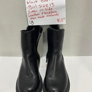 Art class Black ankle boots with white sole  girl size 13. SKU693 #ankleboots